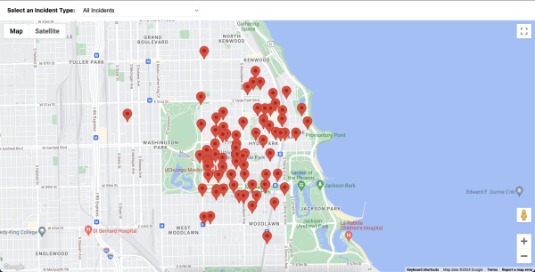 A screen capture of the last 30 days of UCPD reported incidents taken on Feb 2, 2024.